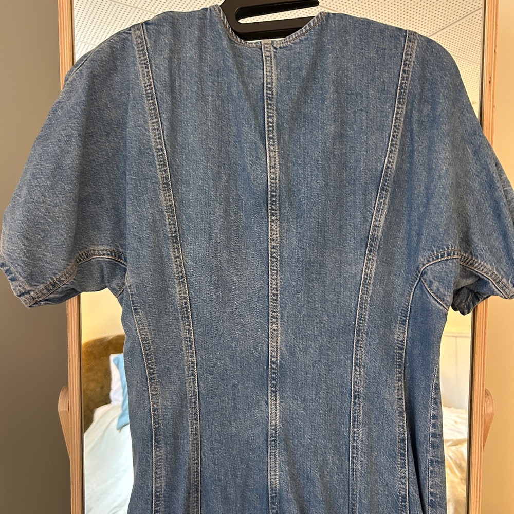 Ganni Blue Denim Button-Front Maxi Dress - Picture 3 of 5